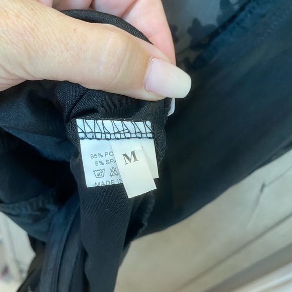 Sexy Black Bodysuit with floral detail small and medium - Picture 6 of 13